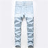 Fashion Inelasticity Mid Waist Men's Destroyed Jeans Straight Pants